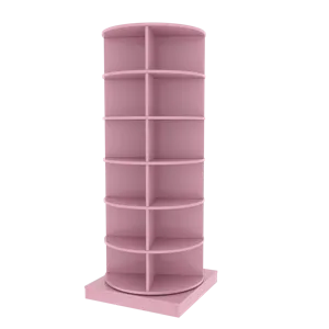 360 Rotating Shoe Cabinet 6 Layers - Pink