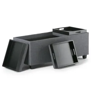 Avalon - Storage Ottoman - Slate Grey