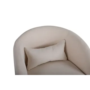 26.4\" Swivel Accent Chair Armchair, Round Barrel Chair In Fabric For Living Room Bedroom - Beige