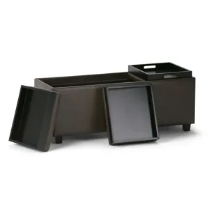 Avalon - Storage Ottoman - Chocolate Brown