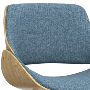 Malden - Bentwood Dining Chair with Wood Back - Denim Blue / Light Brown
