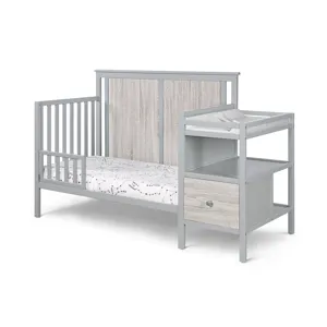 Connelly - 4-in-1 Crib and Changer Combo - Gray/Rockport Gray