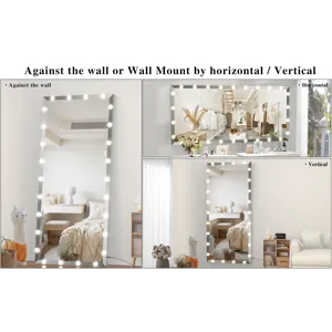 Hollywood - Full Length Mirror With Lights Oversized Full Body Vanity Mirror With 3 Color Modes Ligh