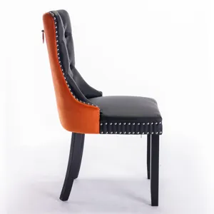 Nikki - Modern, High-End Tufted Solid Wood Contemporary PU And Velvet Upholstered Dining Chair With 