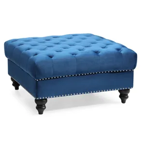 Nola - G0351-O Ottoman - Navy Blue