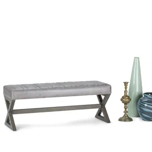 Salinger - Large Ottoman Bench - Distressed Grey Taupe