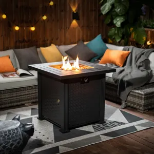 28\" Square Fire Pit Table - Brown
