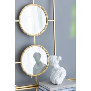 3 Mirror Piece Wall Mirror Rectangular Frame, Home Wall Decor For Bedroom Living Room - Gold