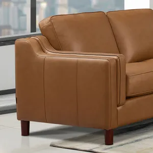 Bella - Leather Sofa - Cognac