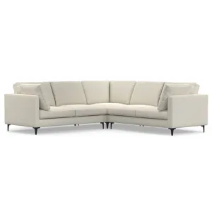 Ava - Mid Century Corner Sectional Sofa - Cream