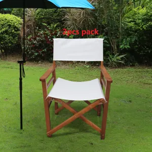 Folding Director Chair Canvas (Set of 2) - White