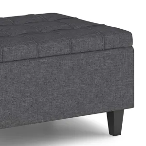 Harrison - Small Coffee Table Storage Ottoman - Slate Grey