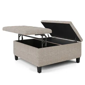 Harrison - Coffee Table Storage Ottoman - Platinum