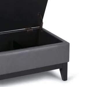Oregon - Storage Ottoman Bench with Tray - Stone Grey