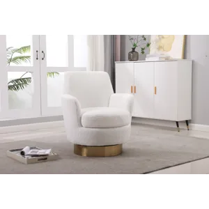 Teddy Swivel Barrel Chair, Swivel Accent Chairs Armchair For Living Room, Reading Chairs For Bedroom