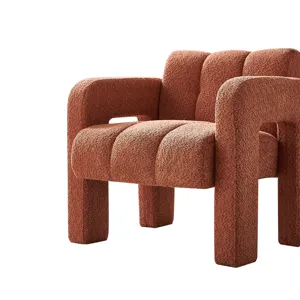 31.10\" Wide Boucle Upholstered Accent Chair - Orange