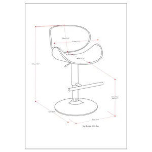 Marana - Bentwood Adjustable Swivel Bar Stool - Black