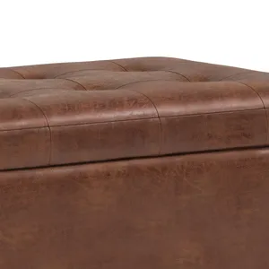 Cosmopolitan - Storage Ottoman - Distressed Saddle Brown