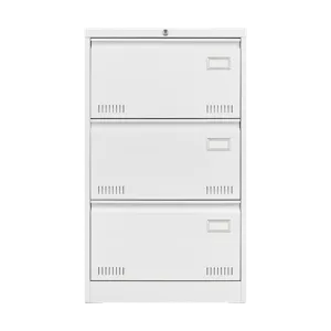 Filing Cabinet Lateral File Cabinet With Lock, 3 Drawer - White