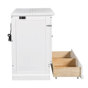 Queen Solid Pine Murphy Bed Chest Cube Cabinet Bed With Charging Station And Large Storage Drawer Fo