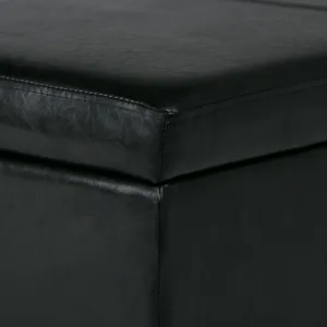 Avalon - Storage Ottoman Bench - Midnight Black