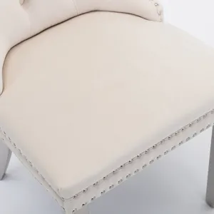 Nikki - Modern, High-End Tufted Solid Wood Contemporary Velvet Upholstered Dining Chair With Chrome 