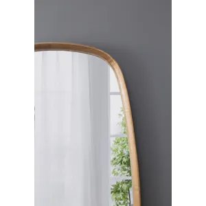 Irrgeular Mirror With Wood Frame, Wall Mirror For Living Room, Bathroom Entryway - Brown