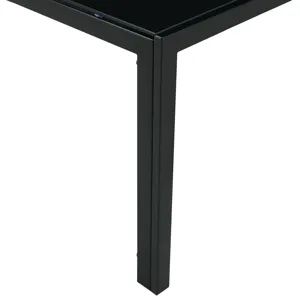 Coffee Table (Set of 2), Square Modern Table With Tempered Glass Finish For Living Room - Black