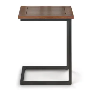 Skyler - Wide C Side Table - Dark Cognac Brown