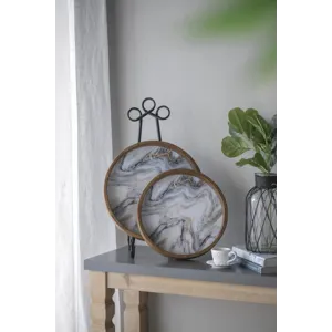 French Country Home Decor Collection (Includes An Artificial Plant, Vase, Trays, Stool And Side Tabl