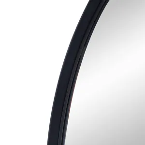 Arched Decorative Accent Mirror With Iron Metal Frame, Wall Deor For Bathroom, Bedroom, Entryway, Mantel - Black