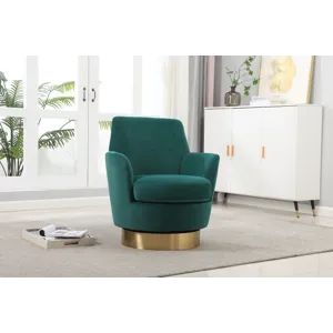 Velvet Swivel Barrel Chair, Swivel Accent Chairs Armchair For Living Room, Reading Chairs For Bedroo