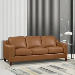 Bella - Leather Sofa - Cognac