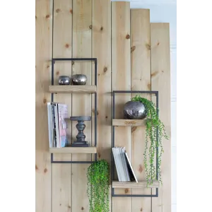 Wall Shelf With Two Shelves - Black Brown