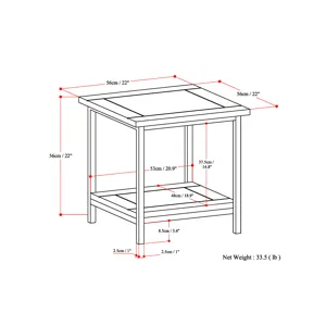 Skyler - End Table - Dark Cognac Brown