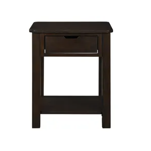 Flora - 20\" MDF End Table With Drawer - Dark Brown
