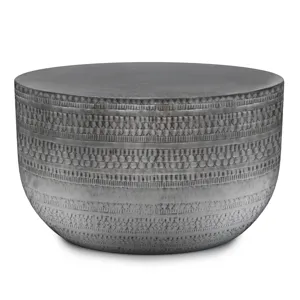Johnsen - Metal Coffee Table - Antique Silver