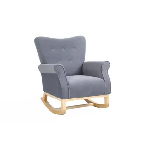 Modern Rocking Chair, Upholstered Accent Chair For Nursery, Playroom, Bedroom And Living Room, Small