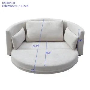 Multi-Functional Foldable Sleeper Sofa Bed, Floor Sofa Chair Bed, Circular Adjustable Futon Sitting 
