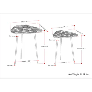 Shelton - 2 Pc Metal Nesting Table - Nickel