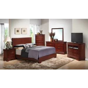 Aaron - G1855-QB-UP Queen Bed - Light Brown