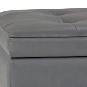 Cosmopolitan - Storage Ottoman Bench with Open Bottom - Stone Grey