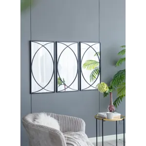 Rectangular Wall Mirrors, Home Decor For Living Room Bedroom Entryway - Black