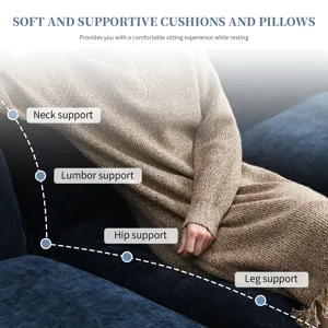 Modern L Shaped Chenille Cloud Sofa With Double Seat Cushions, 5 Seat Upholstered Indoor Furniture, 