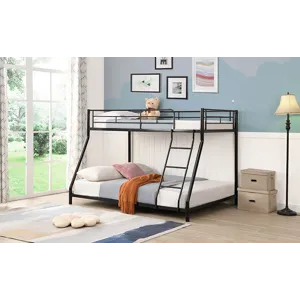 Twin Over Full Metal Bunk Bed - Black
