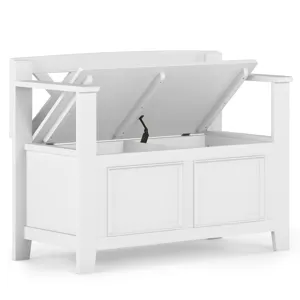 Amherst - Small Entryway Storage Bench - White