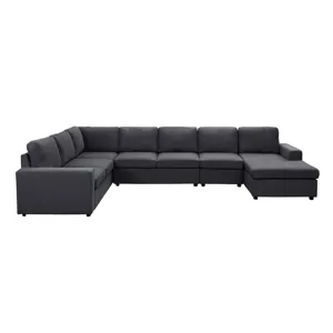 Hayden - Modular Sectional Sofa With Reversible Chaise - Dark Gray Linen