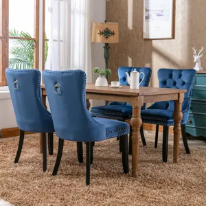 Nikki - Modern, High-End Tufted Solid Wood Contemporary Velvet Upholstered Dining Chair With Wood Le
