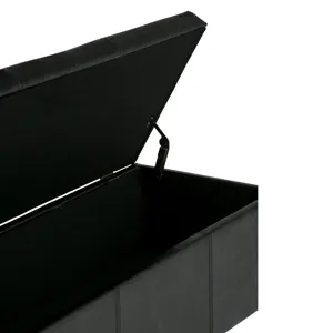 Avalon - Storage Ottoman Bench - Midnight Black