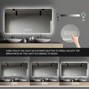 28\" Bathroom Mirror With LED Lights Front And Backlit, Anti-Fog Lighted Vanity Mirrors For Wall Mou